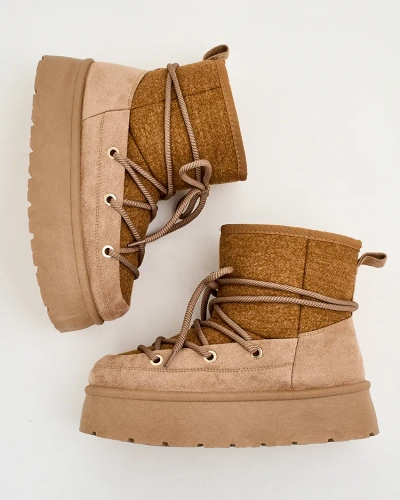 Royalfashion Women's lace-up Filori snow boots