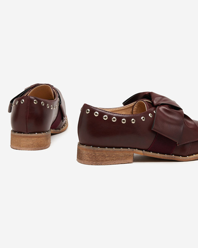 Maroon women's shoes with Entera bow - Footwear