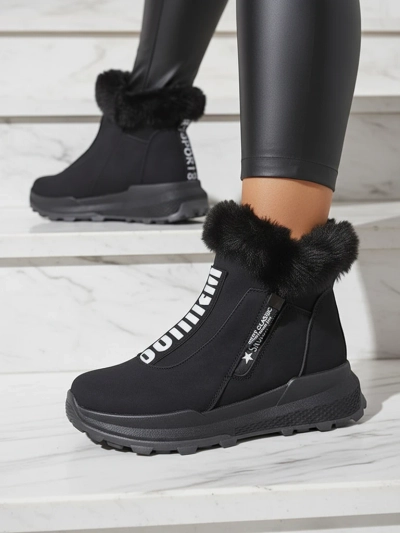 Valentina Черные Ботинки С Мехом