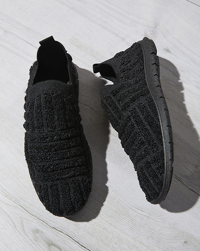 Black slip-on women's sports shoes sneakers Kerliv- Footwear