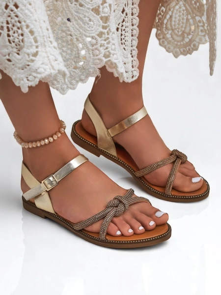 Royalfashion Женские сандалии с декоративными цирконами Bella Shine