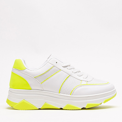 White and yellow women's sports shoes Nelido - Footwear