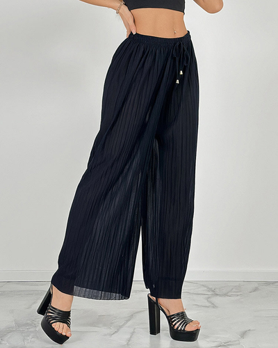 Royalfashion Sieviešu platās plisētās bikses