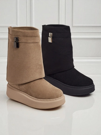 Elizze Women's Short Snow Boots with Detachable Upper