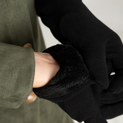 Ladies 'black gloves with pearls - Accessories