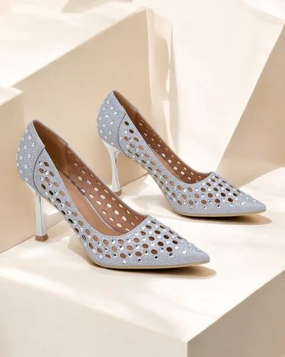 Royalfashion Sieviešu perforētie stiletto papēži Ecatte