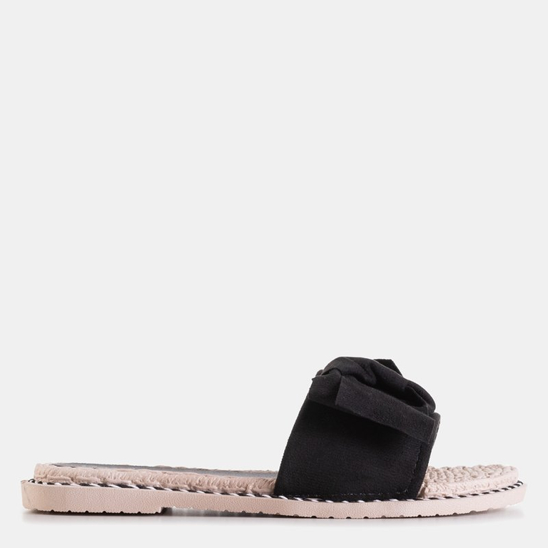 Black women's flip-flops with bow Foas - Footwear