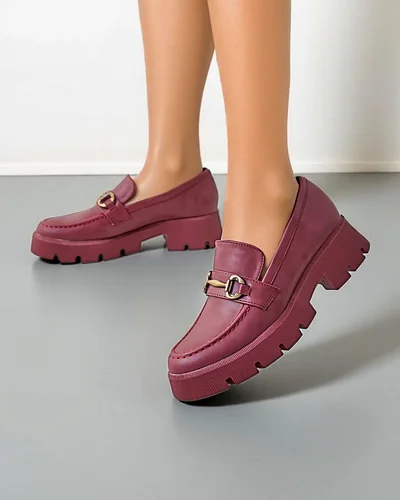 Royalfashion Eleganti sieviešu mokasīni bordo