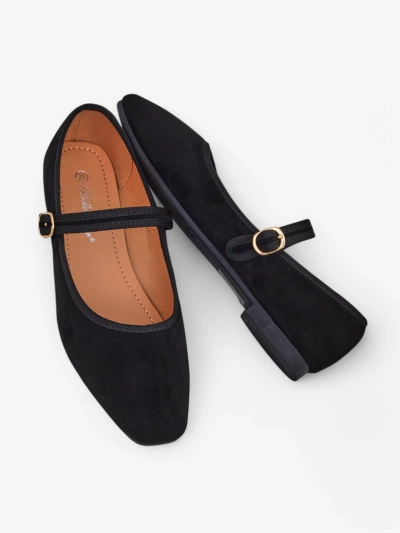 Royalfashion Women's eco-suede ballet flats with strap Ernie