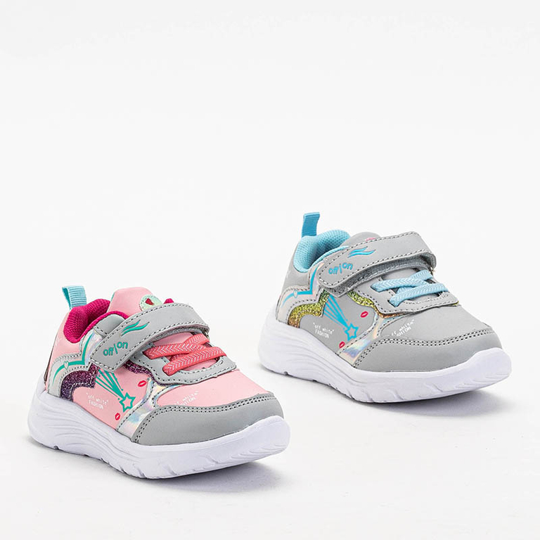 Light gray girls 'sports shoes with Jako print. Footwear