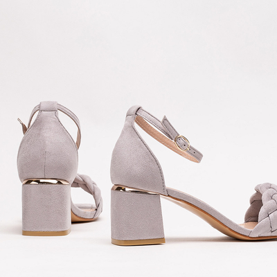 Gray women's sandals with a decorated belt Venesi - Shoes