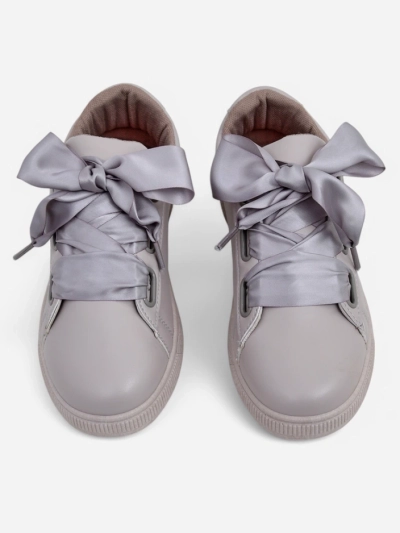 Royalfashion Women's eco-leather sneakers with decorative laces Etti