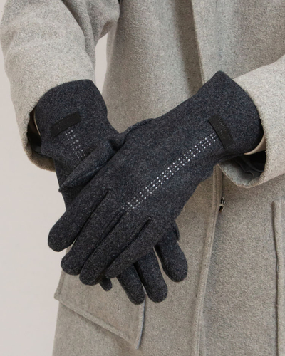 Royalfashion Gray women's fabric gloves