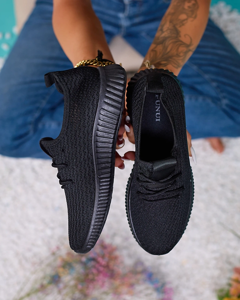 Melni sieviešu auduma sporta apavi Vobbu- Footwear
