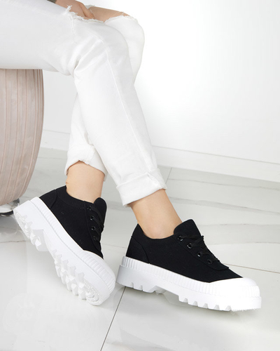 OUTLET Women's black sneakers with white Comp sole - Footwear