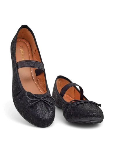 Royalfashion Spīdīgas sieviešu baleta kurpes ar loku un elastīgu Safte