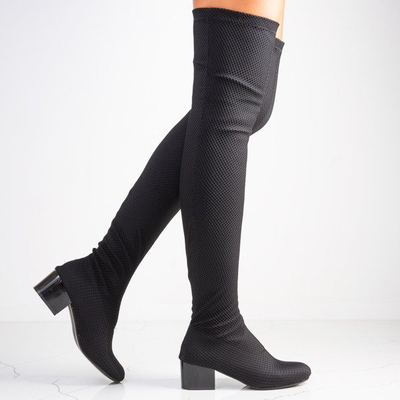 Black mesh boots on the Hestia post - Footwear