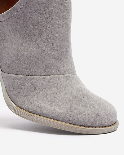 Gray women's ankle boots with Cintura cut-outs - Footwear