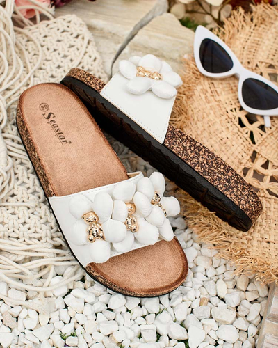 Royalfashion Sieviešu čības ar zelta lācīšiem un ziediem Isaralle