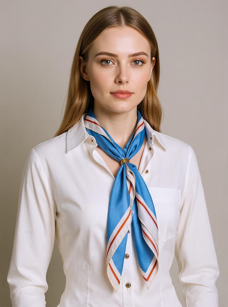 Apollonia - Голубой женский платок из полиэстера 69x66 см