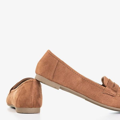 Brown women's loafers Selbis - Footwear
