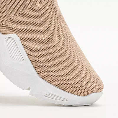 OUTLET High Fisa beige women's sports shoes - Footwear