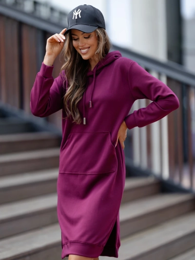 Royalfashion Вискозное спортивное платье с капюшоном