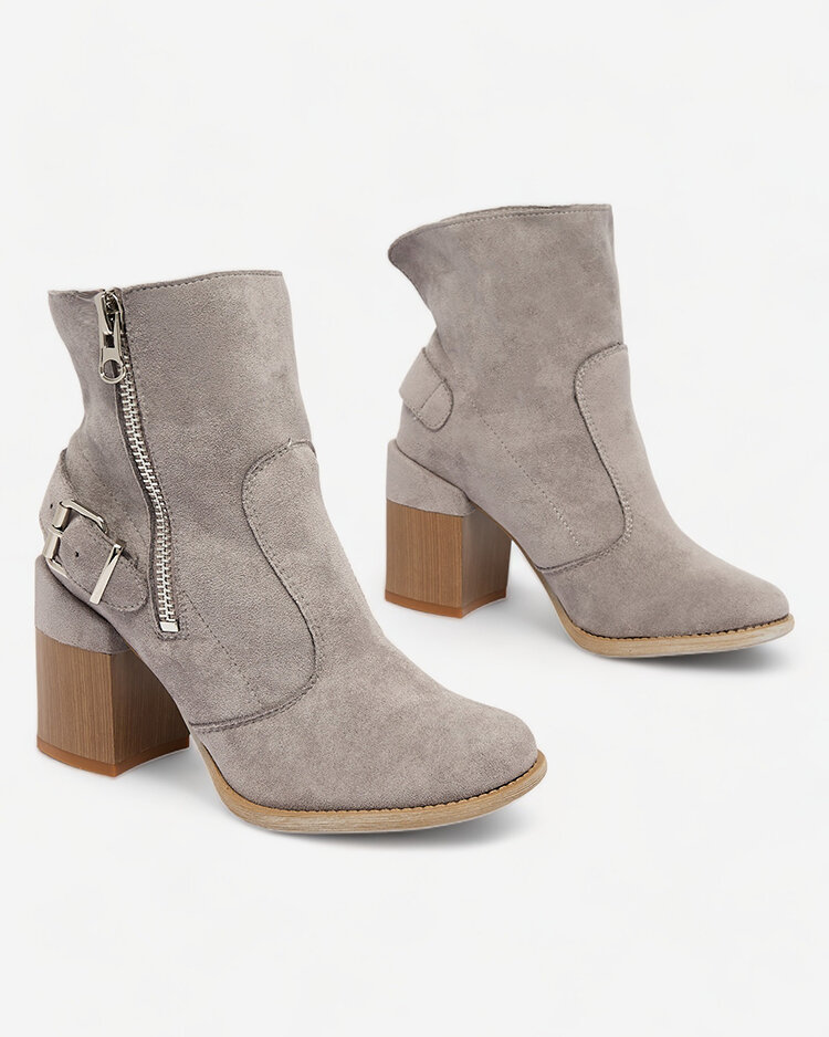 Royalfashion Grey eco-suede women's high stiletto boots Acimra