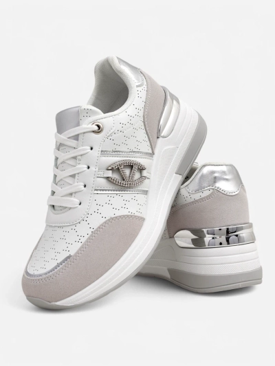 Women's Melania Bianca wedge sneakers 6 cm eco-leather