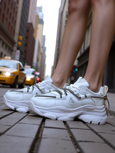 Royalfashion Women's Sneakers on a Thick Sole Reterri