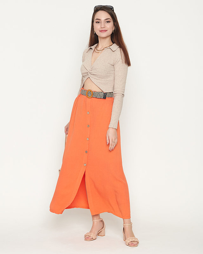 Women's orange midi skirt - Clothing