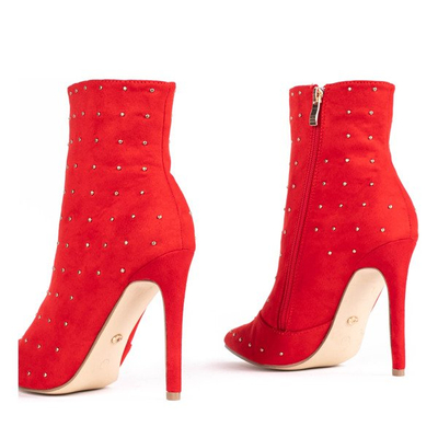 Red ankle boots with Audrey jets - Footwear 1