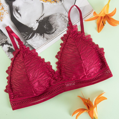 Women's burgundy lace bra - Lingerie