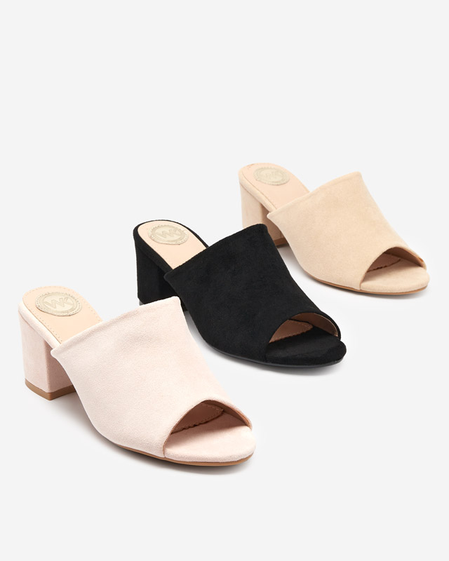 Black women's slippers on a low post Opetik - Shoes