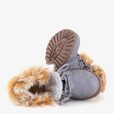 Zendisqa gray children's hiking boots with fur - Footwear