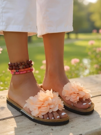 Royalfashion Women's Flip-Flops with Flowers Flora Soft