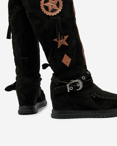 Royalfashion Черные женские сапоги со скрытым якорем Figgers