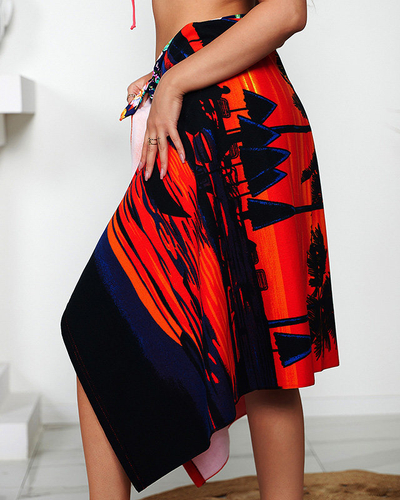 Orange Large Palm Beach Towel - Accessories