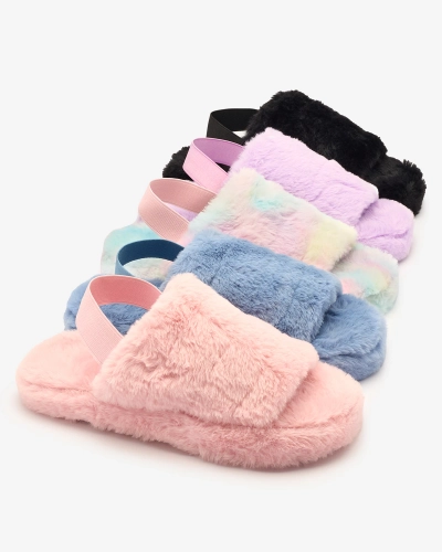 Royalfashion Pink women's fur slippers Nabres