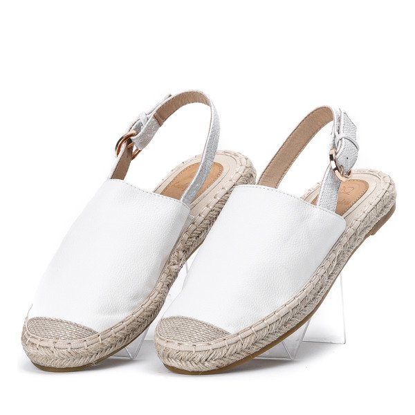 White leather espadrilles - eco with open heel Daisy - Footwear