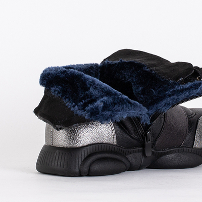 Black children's boots with silver inserts Kaliaso - Footwear