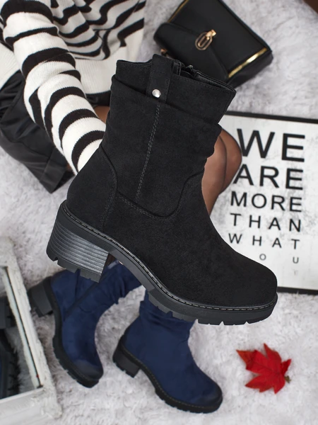 Wyższe botki damskie eko zamszowe Carmine