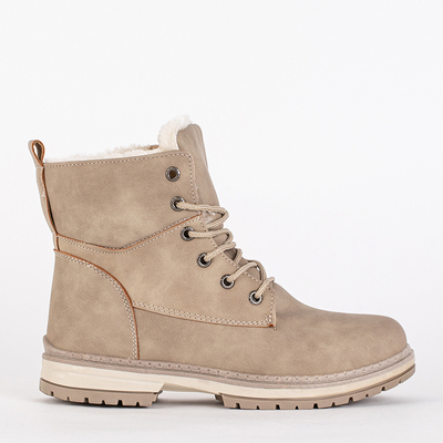 Women's beige matte boots Misqa- Footwear