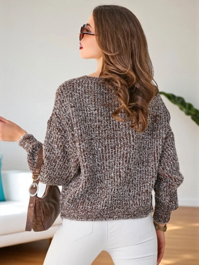 Royalfashion Sieviešu džemperis ar spīdīgu diegu