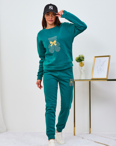 Royalfashion Green women's insulated tracksuit set with print