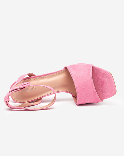 Rozā sieviešu eko zamšādas sandales uz statņa Herra - Footwear