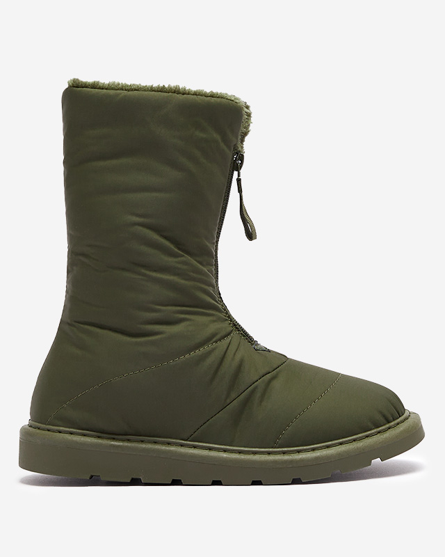 Темно-зеленые женские сапоги a'la snow boots Tirigga- Footwear