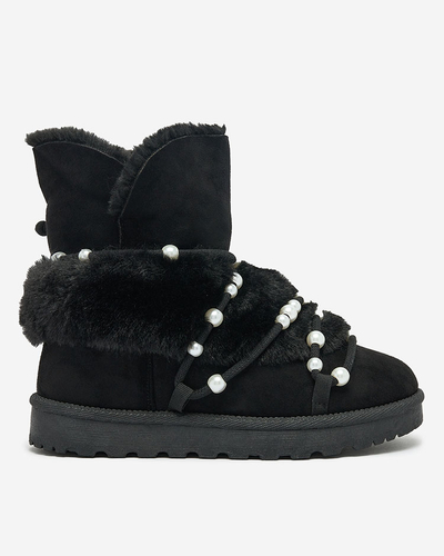 Royalfashion Women's snow boots with pearls Cuvilav
