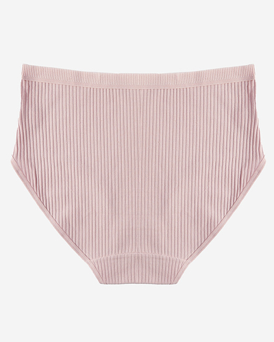 Pink ribbed panties for women- Underwear