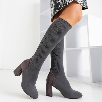 Pelēki sieviešu zābaki a'la balladyna sock - Apavi